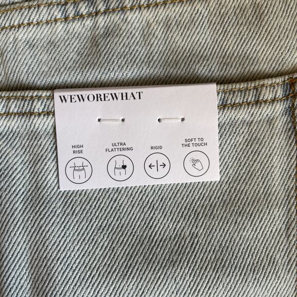 NWT WeWoreWhat x Revolve Denim High Rise Shorts Womens Size 27 Light Wash Cutoff - Picture 8 of 8